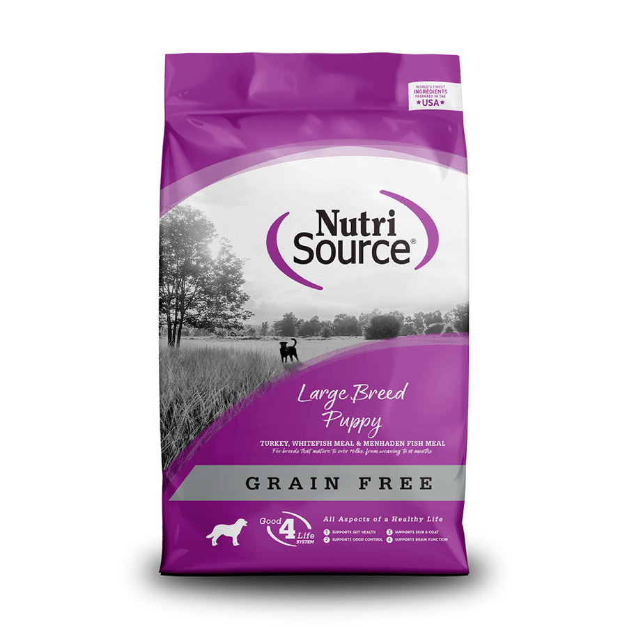 NUTRISOURCE GRAIN FREE LARGE BREED PUPPY TURKEY AND WHITE FISH 12 LB