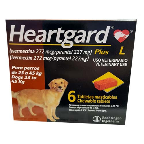 Heartgard Plus L 6 Tabletas Marron 23 a 45 Kg venta por unidad
