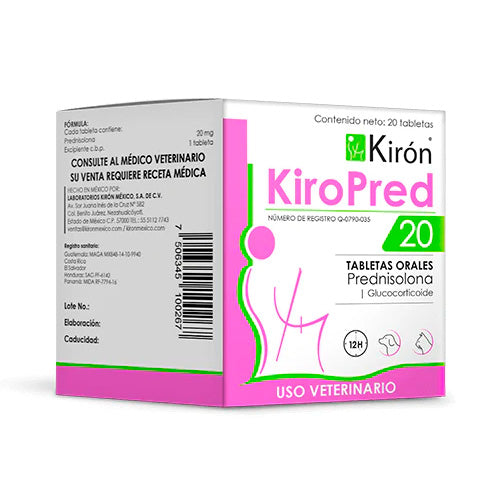 KIROPRED 20 FRASCO DE 20 TABLETAS (PREDNISOLONA 20MG) VENTA POR UNID
