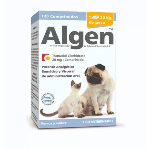 ALGEN 20MG DE 1 A 20KG 120 COMPRIMIDOS VENTA POR UNIDAD