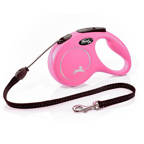 FLEXI CORREA RETRACTIL NEW CLASSIC M CORD 5M PINK
