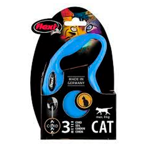 FLEXI CORREA RETRACTIL NEW CLASSIC CAT CORD 3M BLUE