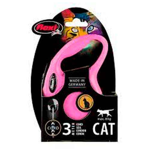 FLEXI CORREA RETRACTIL NEW CLASSIC CAT CORD 3M PINK