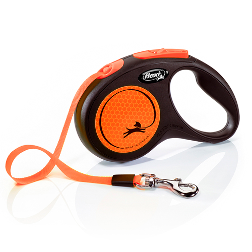 FLEXI CORREA RETRACTIL NEW NEON S TAPE 5M ORANGE