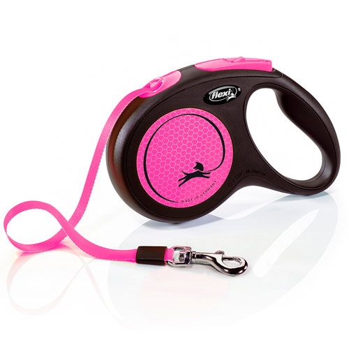 FLEXI CORREA RETRACTIL NEW NEON M TAPE 5M PINK