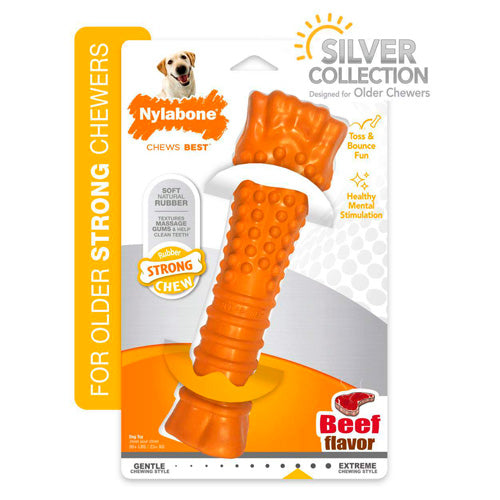 NYLABONE SILVER COLLECTION STRONG CHEW, BEEF