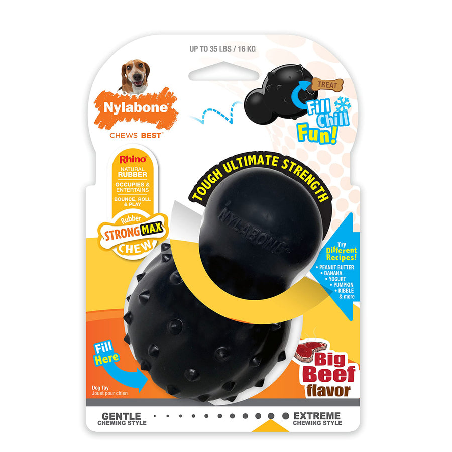 NYLABONE STRONG MAX BLACK CONE STUFFABLE DOG CHEW TOY NRBB304P