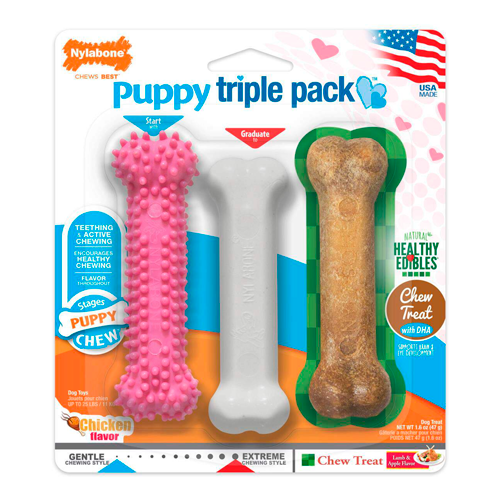 Puppy Chew Toys & Treat Triple Pack