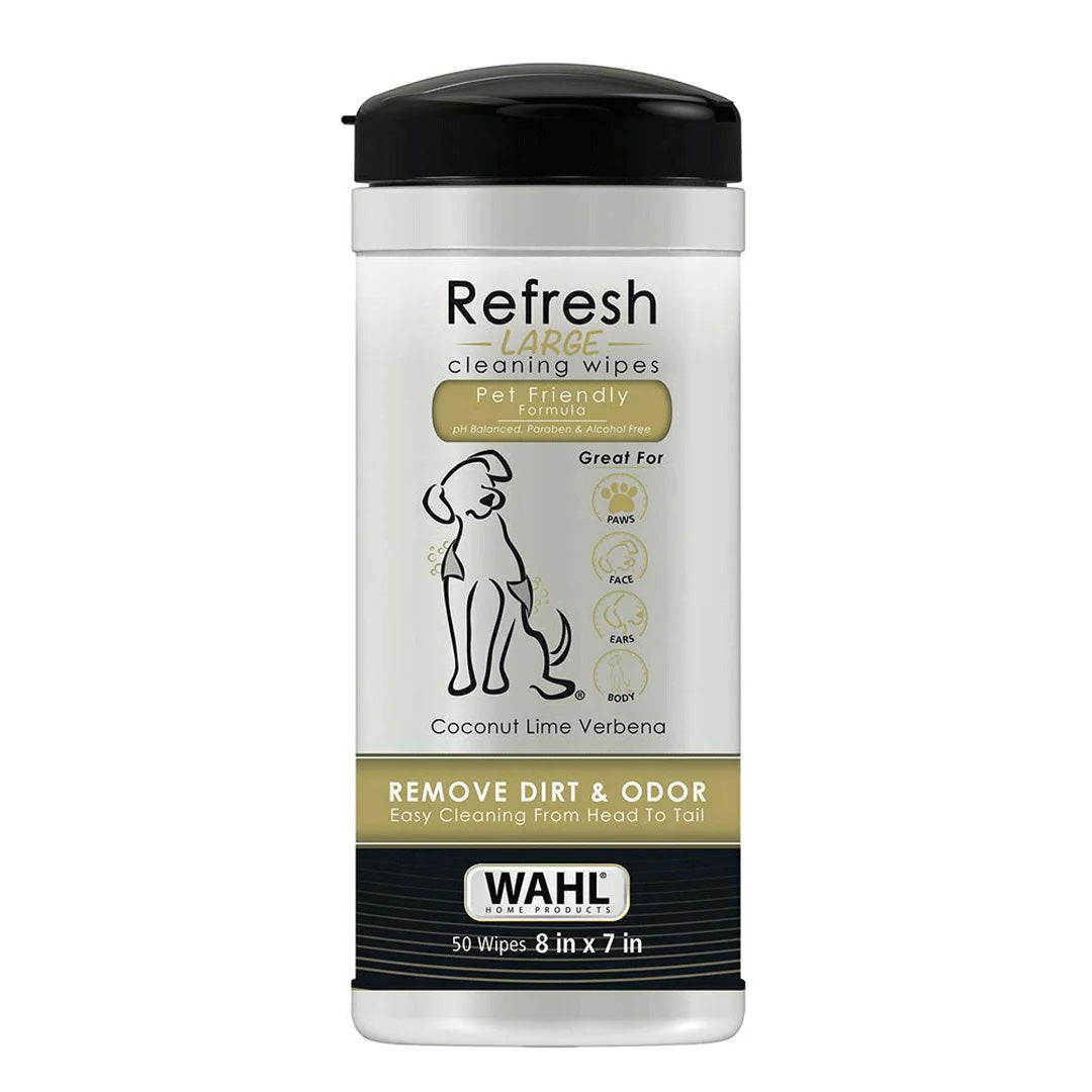 カナダWT Pre-cut Summer Café PET WAHL WIPES REFRESH LARGE COCONUT LIME VERBENA 50 WIPES 820017