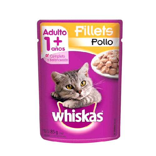 WHISKAS POUCH ADULTO POLLO 85 GR X 24