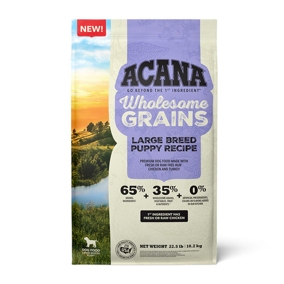 ACANA WHOLESOME GRAINS LARGE BREED PUPPY + GRAINS 22.5LB