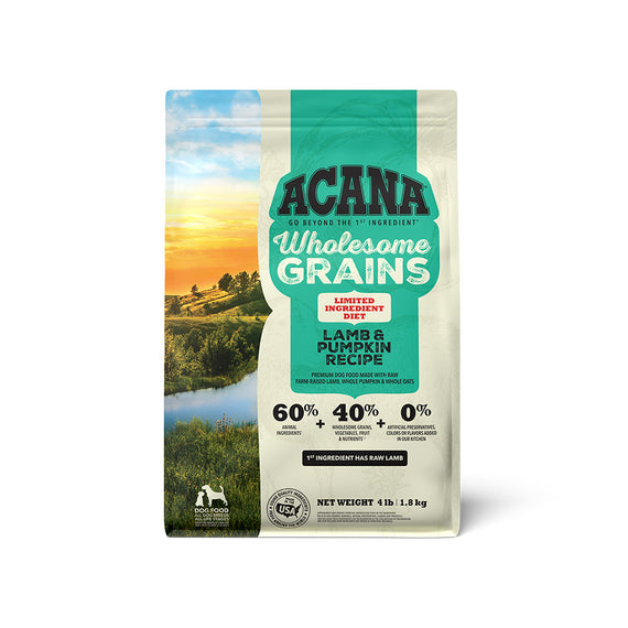 ACANA WHOLESOME GRAINS LAMB & PUMPKIN 4LB