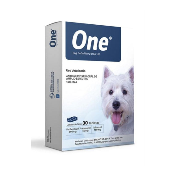 BIOZOO ONE ANTIPARASITARIO TABLETAS 30 TABLETAS VENTA POR UNIDAD