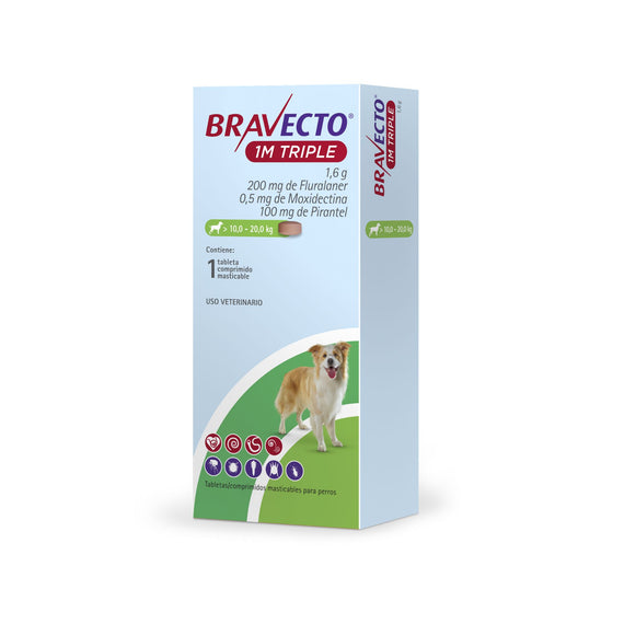 BRAVECTO 1M TRIPLE 10-20KG 200MG