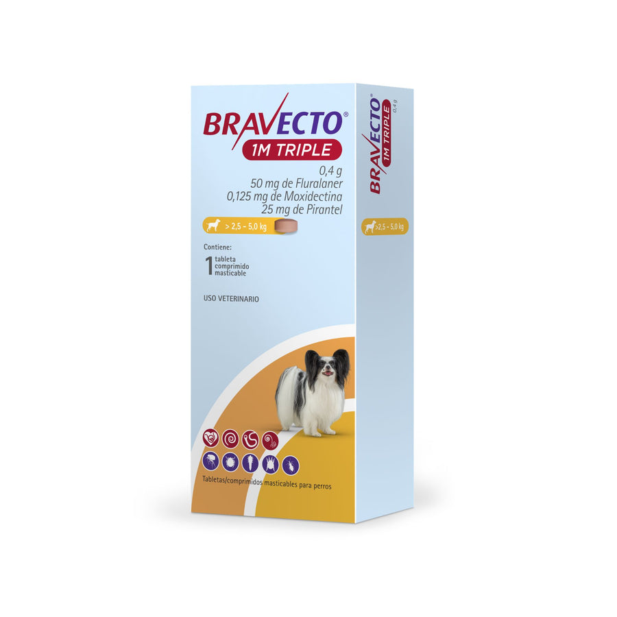 BRAVECTO 1M TRIPLE 2.5-5KG 50MG