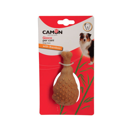 CAMON DOG TOY WITH BAMBOO, CHICKEN LEG, 11CM