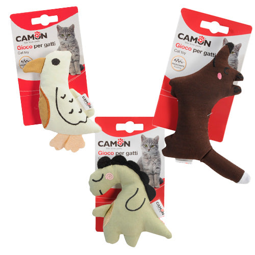 CAMON CAT TOY COTTON-POLYESTER- RUSTLING- WOLF, BIRD, DINOSAUR  (ALEATORIO)