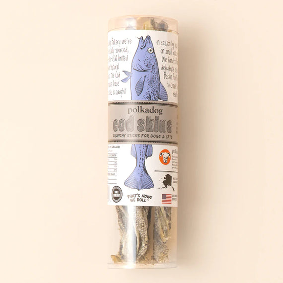 POLKADOG COD SKIN JERKY 2.5 OZ