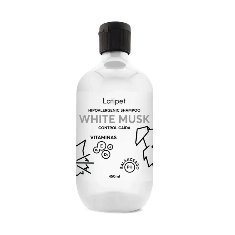 LATIPET HIPOALLERGENIC SHAMPOO WHITE MUSK CONTROL CAIDA 500 ML