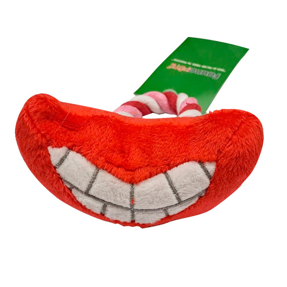 FAUNA PETS DOG TOY THREE-COLOR COTTON ROPE TEETH RED