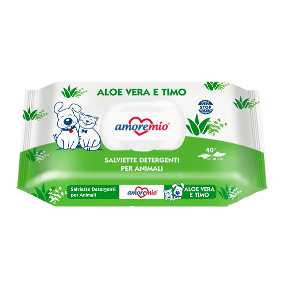 AMORE MIO WIPES DE 40 PIEZAS ALOE VERA Y TOMILLO