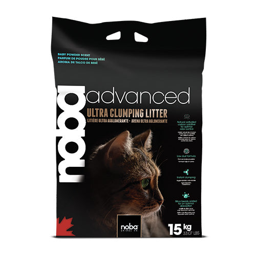 NOBA ADVANCED ARENA SANITARIA ULTRA AGLOMERANTE. FRAGANCIA A TALCO DE BEBÉ. 15KG