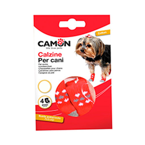 CAMON PET SOCKS -RED- 3HEARTS- XL - TALLA 4