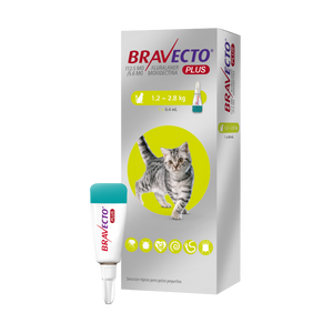 BRAVECTO PLUS GATO 112.5mg (1.2-2.8 kg) VERDE