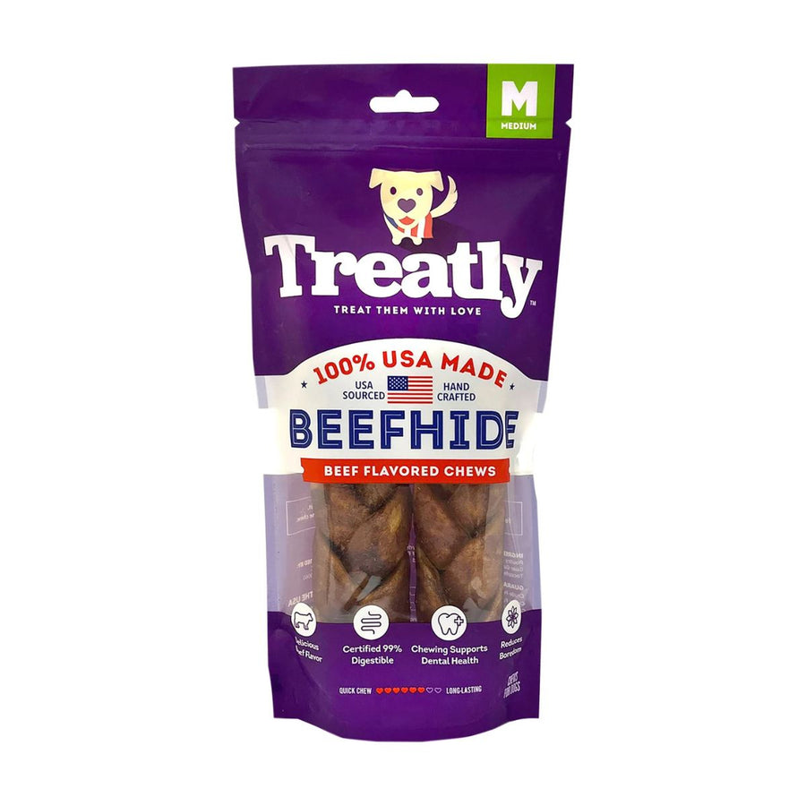 PET FACTORY TREATLY BRAIDS BEEF FLVR 2 PK