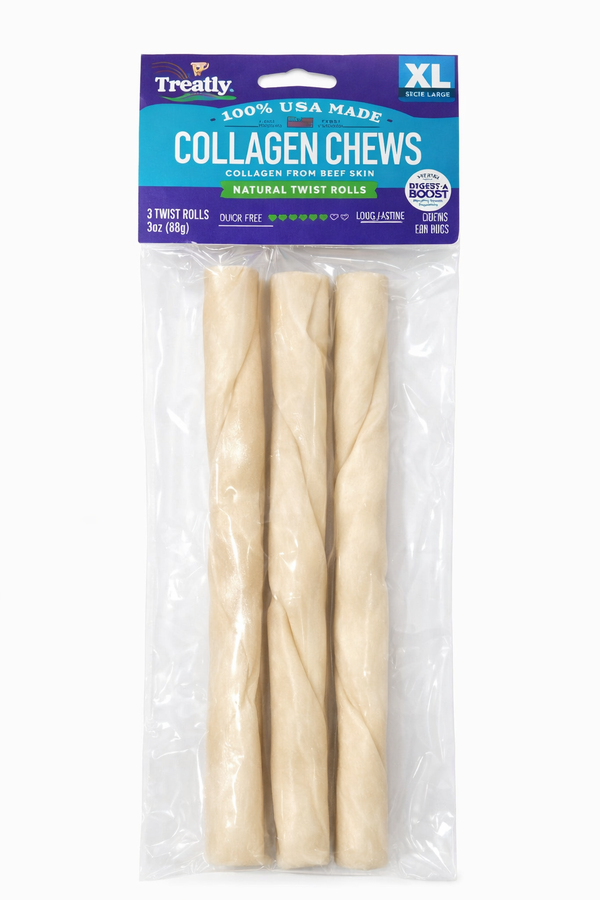 PET FACTORY TREATLY CLLGN TWIST ROLLS NATURAL 3 PK