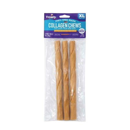 PET FACTORY TREATLY TWIST ROLLS CKN MRNTD 3 PK