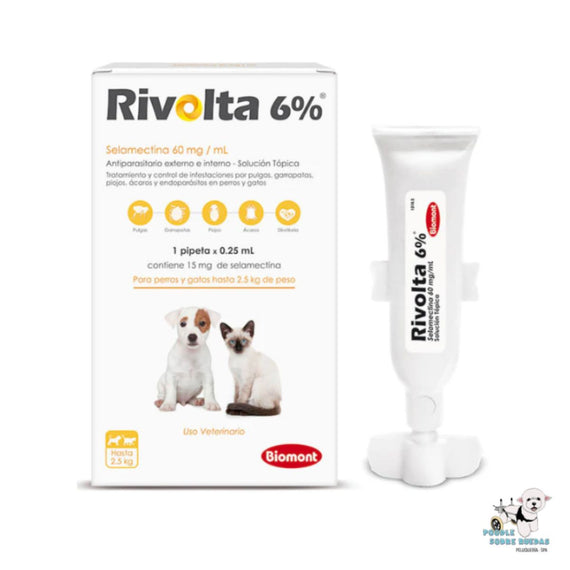 RIVOLTA 6% PIPETA 0.25ML HASTA 2.5 KG