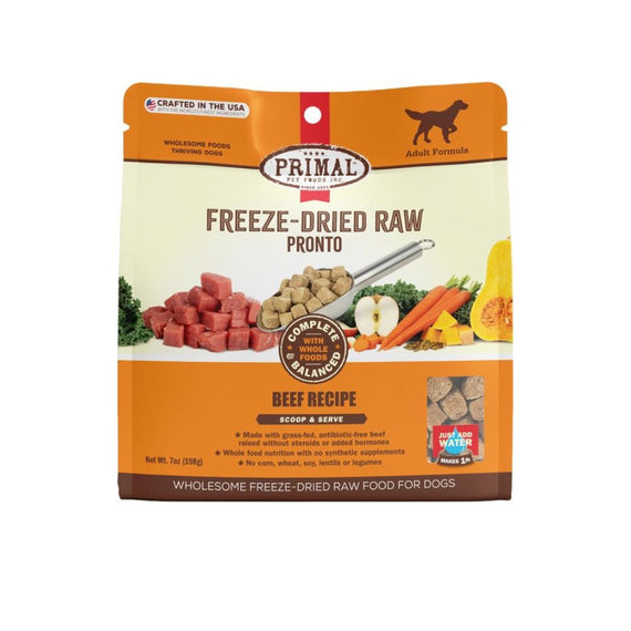PRIMAL CANINE BEEF FORMULA FREEZE-DRIED RAW 7ONZ
