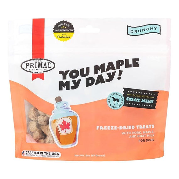 PRIMAL CANINE PORK YOU MAPLE MY DAY TREATS 2ONZ