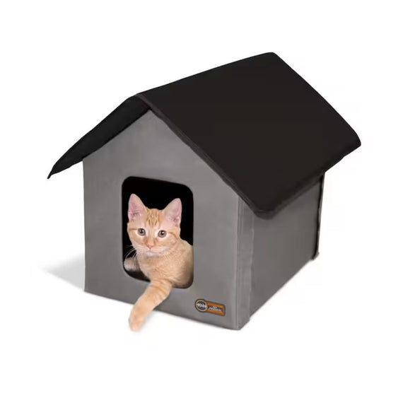K&H OUTDOOR KITTY HOUSE (UNHEATED) GRAY/BLACK 18 X 22 X 17