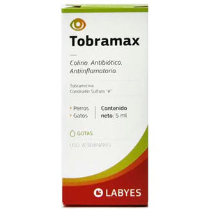 Labyes Tobramax Colirio Antibiótico Antifglamatorio 5 Ml para perros Y gatos