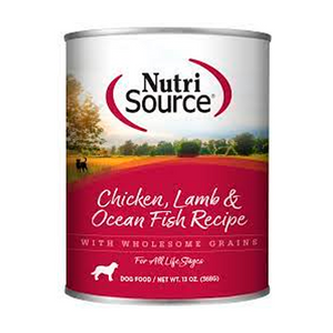 NUTRISOURCE CHICKEN, LAMB &  OCEAN FISH LATA DOG 13 OZ