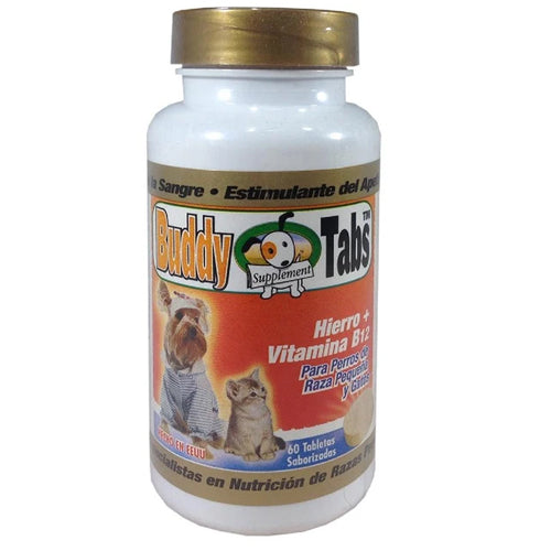 Interfarma Usa Products Buddy Tabs Hierro + Vitamina B 12 60 tabletas. venta por frasco