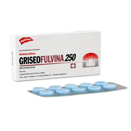 Griseofulvina 250 Holliday Antimicotico 20 Comprimidos Venta Por unidad