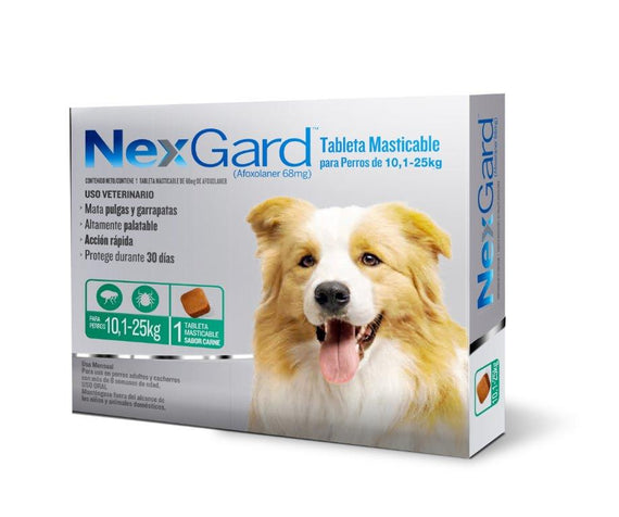 Nexgard tabletas para perros de 10.1 - 25 Kg  L