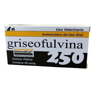 Unimedical Griseofulvina 250  Antimicotico 20 Comprimidos Venta Por Unidad