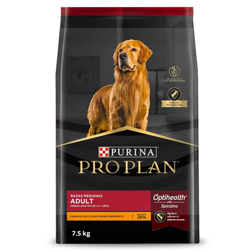 PRO PLAN ADULTO RAZA MEDIANA OPTIHEALTH 7.5KG (16.5LB)