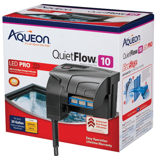Aqueon Quietflow 10 Led Pro Aquarium Power Filters  hasta 20 Galones