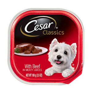 CESAR CLASSICS WITH BEEF IN MEATY JUICES 3.5 GR X 24