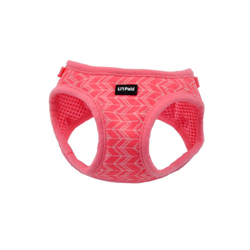 COASTAL LIL PAL CANVAS HARNESS  ROSADO CON LINEAS ZIG ZAG SMALL 06249 PTVPSM