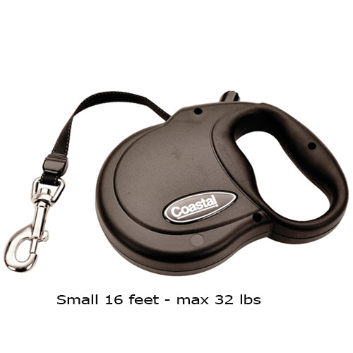 Coastal Power Walker Retractable  small  Black 16 Feet Max 32 Lbs