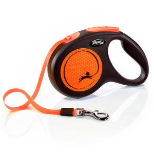 FLEXI CORREA RETRACTIL  NEW NEON M TAPE 5M ORANGE