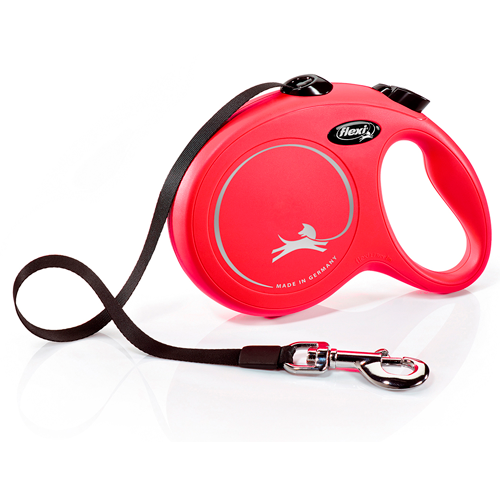 FLEXI CORREA RETRACTIL  NEW CLASSIC L TAPE 5M RED