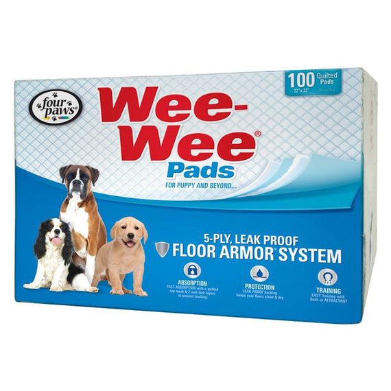 Four Paws Wee-Wee Pads Bags 100 Unid 100 Unid.