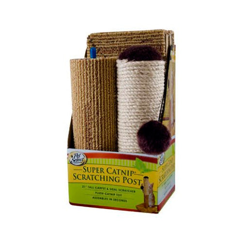 PET SELECT SUPER CATNIP SISAL CARPET SCRATCH POST 21"